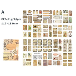 Vintage Scrapbooking Stickers PET Material DIY Journal Collage Supplies (Online Order Only)