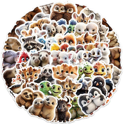 Cute Cartoon Animal Stickers for Snowboard, Laptop, Luggage, Car, Fridge, DIY Vinyl (10/30/55 Pcs) (ONLINE ORDER ONLY)