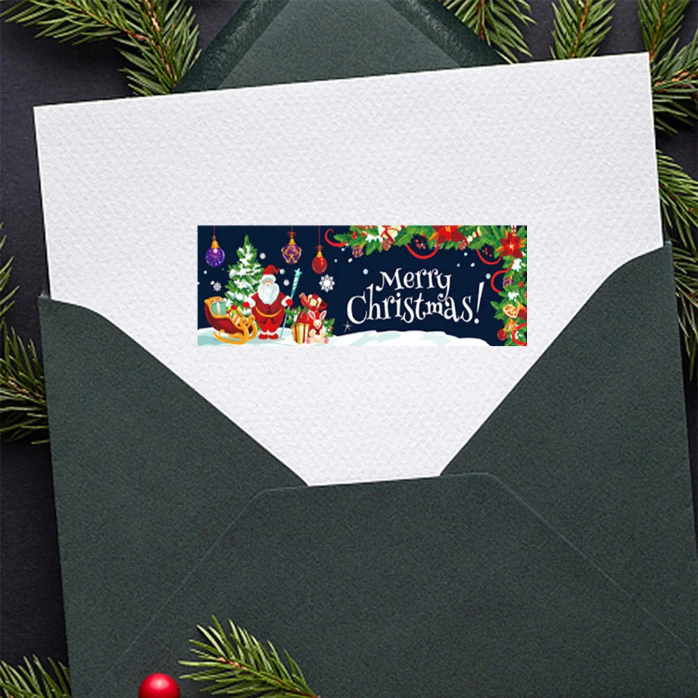 120pcs/roll Merry Christmas Package Seal Stickers Xmas Tree Snowman Santa Claus Gifts Wrapping Decals Decoration Label (Online Order Only)
