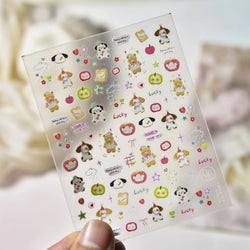Fruits Apple Strawberry Animals Bear Dog Party Dream Flower Bone Rain Self Adhesive Nail Art Decoration Sticker Manicure Decals (Online Order Only)