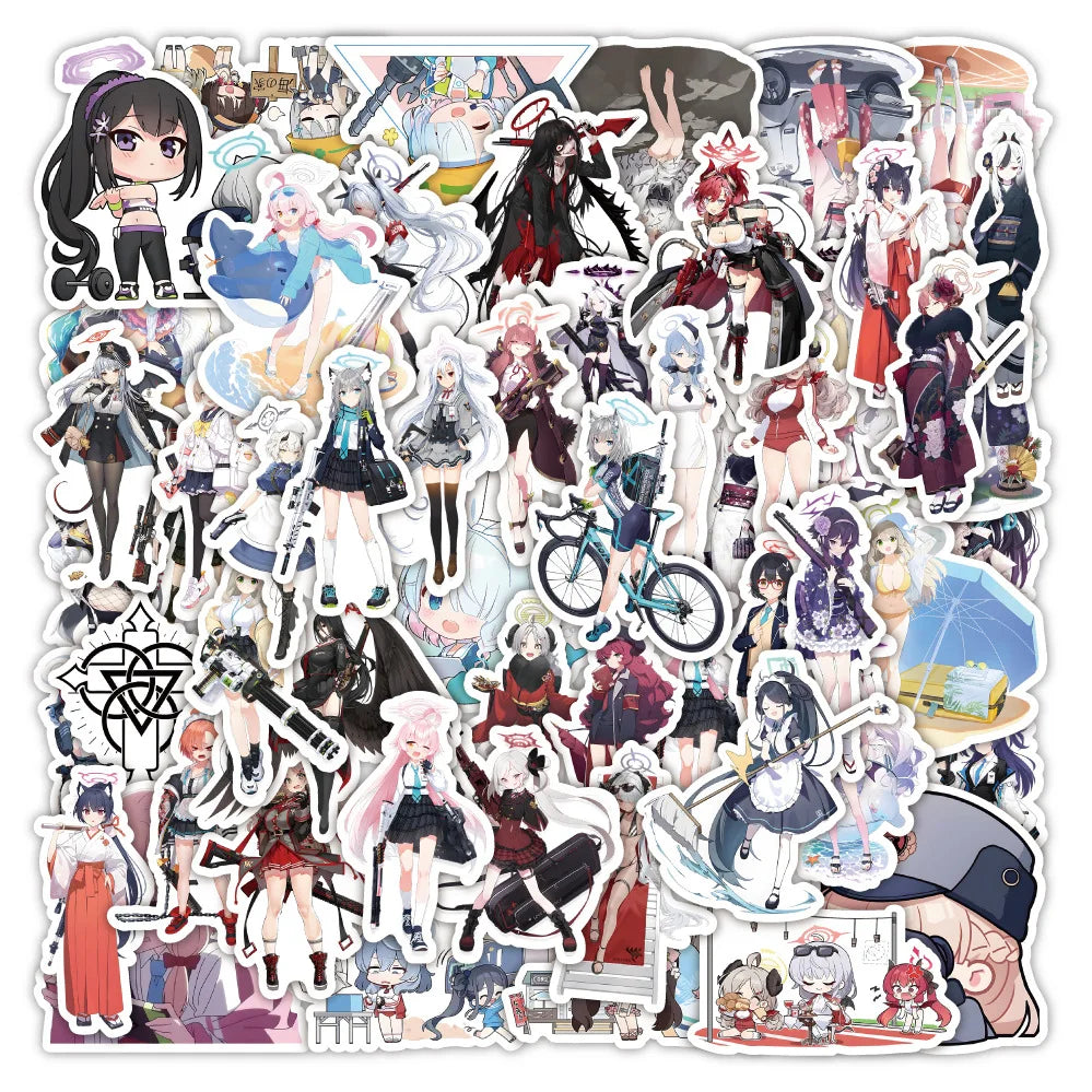 50Pcs Blue Archive Game Stickers for Laptop, Guitar, Luggage, Scrapbook, PlayStation (ONLINE ORDER ONLY)