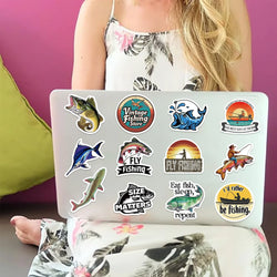 50PCS Cute Fish Animals Graffiti Stickers Skateboard Phone Laptop Waterproof Cool Cartoon DIY Sticker Decals Toy (Online Order Only)