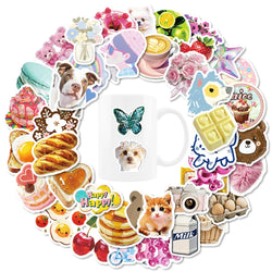 Kawaii Cartoon Cat Stickers Cute Vsco Decals for Skateboard, Fridge, Suitcase, Phone, Bike (ONLINE ORDER ONLY)
