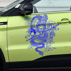 Japane Anime Detachment Car Sticker For Katana And Black Dragon Decoration Movement Style Die Cutting Waterproof PVC Vinyl Decal (ONLINE ORDER ONLY)