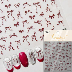 Black Rabbit Bunny Ribbon Bowknot Flower Cake Daisy Dessert Knife Fork Butterfly Self Adhesive Nail Art Stickers Manicure Decals (ONLINE ORDER ONLY)