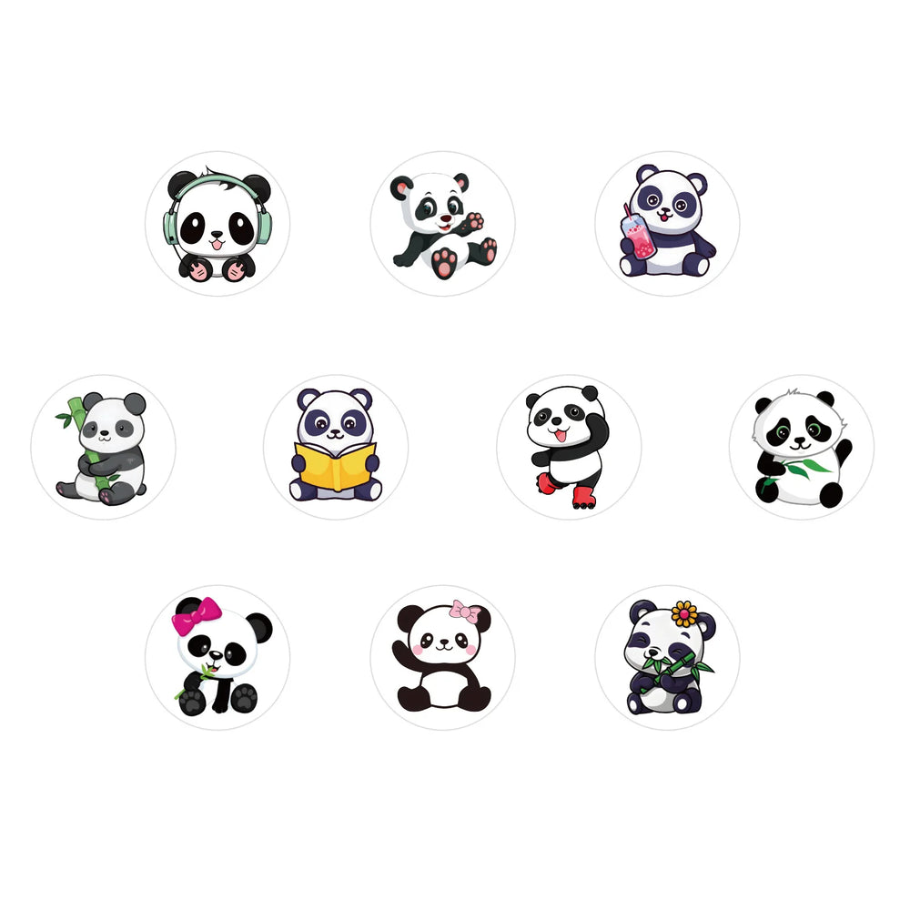 100-500pcs Cute Panda Cartoon Stickers Reward Sticker for Kids Gift Decoration Envelope Sealing Labels Stationery Stickers 1inch (ONLINE ORDER ONLY)