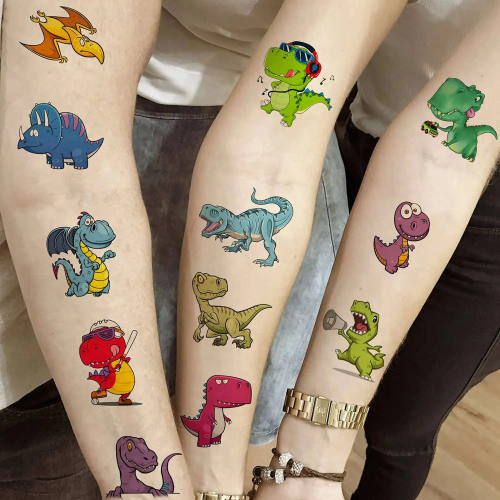 50 PCS 3D Dinosaur Temporary Tattoos For Boys Girls Kids Fake T-Rex Tattoo Sticker Small Dino Party Favor Sets Supplies Tatoos (ONLINE ORDER ONLY)