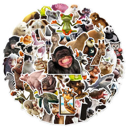 Mixed Animal Meme Stickers for DIY Stationery, Suitcase, Water Bottle, Phone, Laptop, Scrapbooking, Helmet (10/25/50pcs) (Online Order Only)