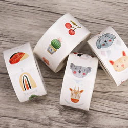 100-500pcs Round Cartoon Sticker 1Inch Thank You Stickers for Gift Cards Envelope Paper Scrapbook Sealing Label (ONLINE ORDER ONLY)