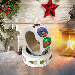 100-500pcs Christmas Stickers Retro Santa Stickers for Scrapbooking Christmas Decorations Envelopes Gifts (ONLINE ORDER ONLY)