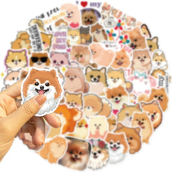 50PCS Cartoon Cute Pomeranian Stickers Dog Creative Personality Graffiti Waterproof Sticker For Suitcase Refrigerator Skateboard (ONLINE ORDER ONLY)