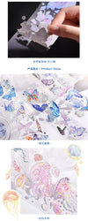 3Pcs Jellyfish Rose Butterfly Laser Sticker DIY Scrapbooking Happy Planning Photo Album Deco Stickers Art Kawaii Stationery (ONLINE ORDER ONLY)