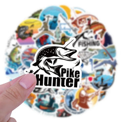 Fishing Stickers 10/30/60PCS Outdoor Hobby Decals for Luggage Laptop Phone Guitar Car Bike Skateboard Kids Toy (Online Order Only)