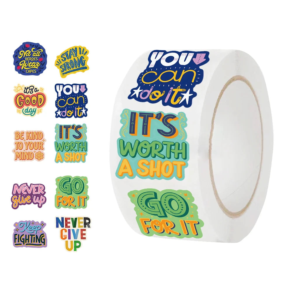 500pcs Cute Reward Stickers Roll with Word Motivational Stickers for School Teacher Children Student Stationery Stickers Kids (Online Order Only)