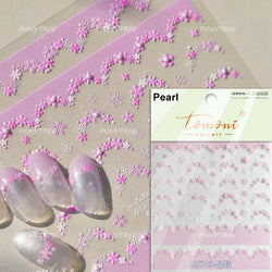 Retro Flowers Petal Pearl Rhinestones Halo Dyeing Chic Daisy Vintage Gold Foil  Floral Designs Nail Art Stickers Manicure Decals (ONLINE ORDER ONLY)