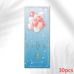 10-30pcs "Happy Birthday To You" Stickers 6*15cm Pink Blue Black Birthday Gift Package Decor Seal Labels Exquisite Stickers (Online Order Only)