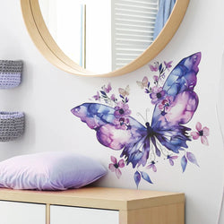 Purple Butterfly Wall Stickers - Self-adhesive Home Decor Mural (Online Order Only)