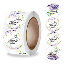 500pcs/roll Thank You Stickers Flower Pattern Party Wedding Decoration Gift Envelope Seal Labels Scrapbooking Stickers (ONLINE ORDER ONLY)