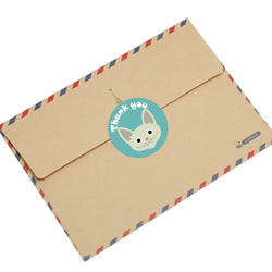 100-500pcs Round Cartoon Animals Thank You Stickers Cute Cats Teachers Reward Handmade Sealing Stickers Stickers (Online Order Only)