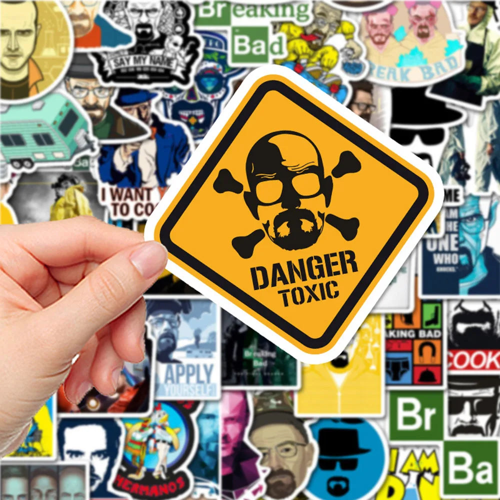 10/30/50pcs TV Series Breaking Bad Graffiti Stickers Decals  Travel Luggage Laptop Skateboard Helmet Car Cool Sticker Kids Toy (ONLINE ORDER ONLY)