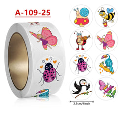 100-500Pcs 2.5cm Korean Cute Animal Stickers Roll for Envelope Praise Reward Student Kid Work Label Kawaii Stationery Seal Lable (Online Order Only)