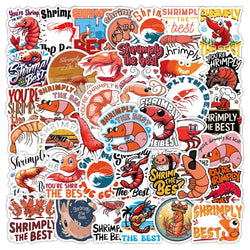 10/30/53PCS Lobster Graffiti Stickers Funny Animal Cartoon Sticker Lobster Meme DIY Fridge Luggage Laptop Phone Guitar Car Bike (ONLINE ORDER ONLY)
