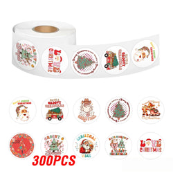 100-500pcs Merry Christmas Stickers Cristmas Xmas Party Seal Labels For DIY Gifts Baking Package Envelope Stationery Decor (ONLINE ORDER ONLY)