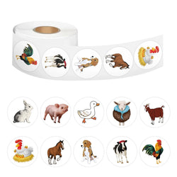 100-500pcs Cartoon Farm Animals Stickers Gift Packaging Lables Stickers Hand Account Sealing Label Reward Sticker Kids Toy (Online Order Only)