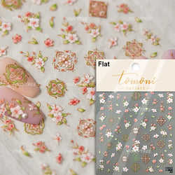 Graceful Peach Blossom Blessing Sachet Pretty Buckle Tassels Pendant Antique Radiant Adhesive Nail Art Stickers Manicure Decals (ONLINE ORDER ONLY)