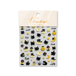 Cartoon Black Kitten Cute Cat Star Moon Bowknot Cat's Paw Flaky Cloud Self Adhesive Nail Art Decoration Stickers Manicure Decals (ONLINE ORDER ONLY)