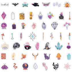 100Pcs Cute Cartoon Gothic Evil Witch Ghost Stickers Luggage Guitar Fridge Car Scooter Halloween Sticker Vinyl Decals (ONLINE ORDER ONLY)