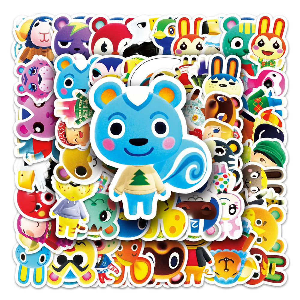 50Pcs Cute Animal Cartoon Waterproof Vinyl Stickers for Skateboard Snowboard (ONLINE ORDER ONLY)