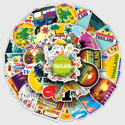 Thailand Scenery Cartoon Stickers for Laptop Luggage Skateboard - 10/30/50PCS Fun Gift (ONLINE ORDER ONLY)
