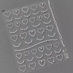 Chic Halo Dyeing Zebra Stripes Tender Black White Line Design Crescent Moon Arc Adhesive Nail Art Sticker Relief Manicure Decals (Online Order Only)