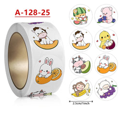 100-500Pcs 2.5cm Korean Cute Animal Stickers Roll for Envelope Praise Reward Student Kid Work Label Kawaii Stationery Seal Lable (Online Order Only)