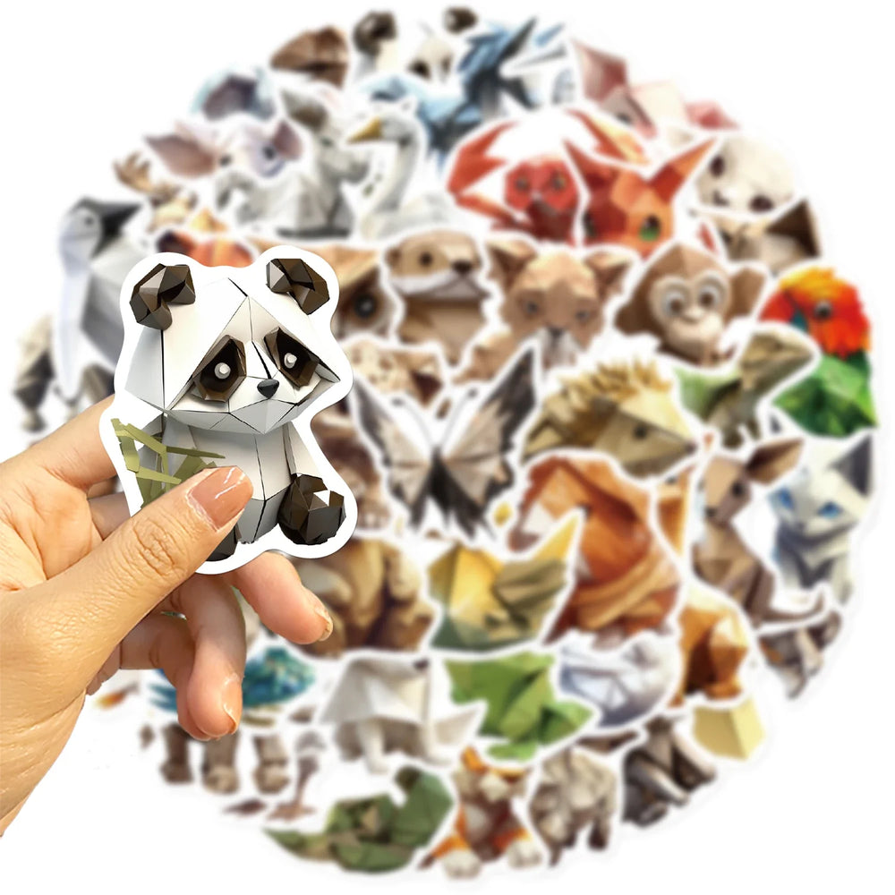 58pcs Origami Aanimal Stickers for Kids Boys Girl Baby Toys Shower Wall Decal For Notebook Water Bottle Luggage Laptop Phone (ONLINE ORDER ONLY)