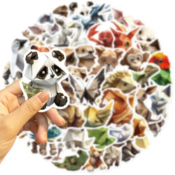 58pcs Origami Aanimal Stickers for Kids Boys Girl Baby Toys Shower Wall Decal For Notebook Water Bottle Luggage Laptop Phone (ONLINE ORDER ONLY)