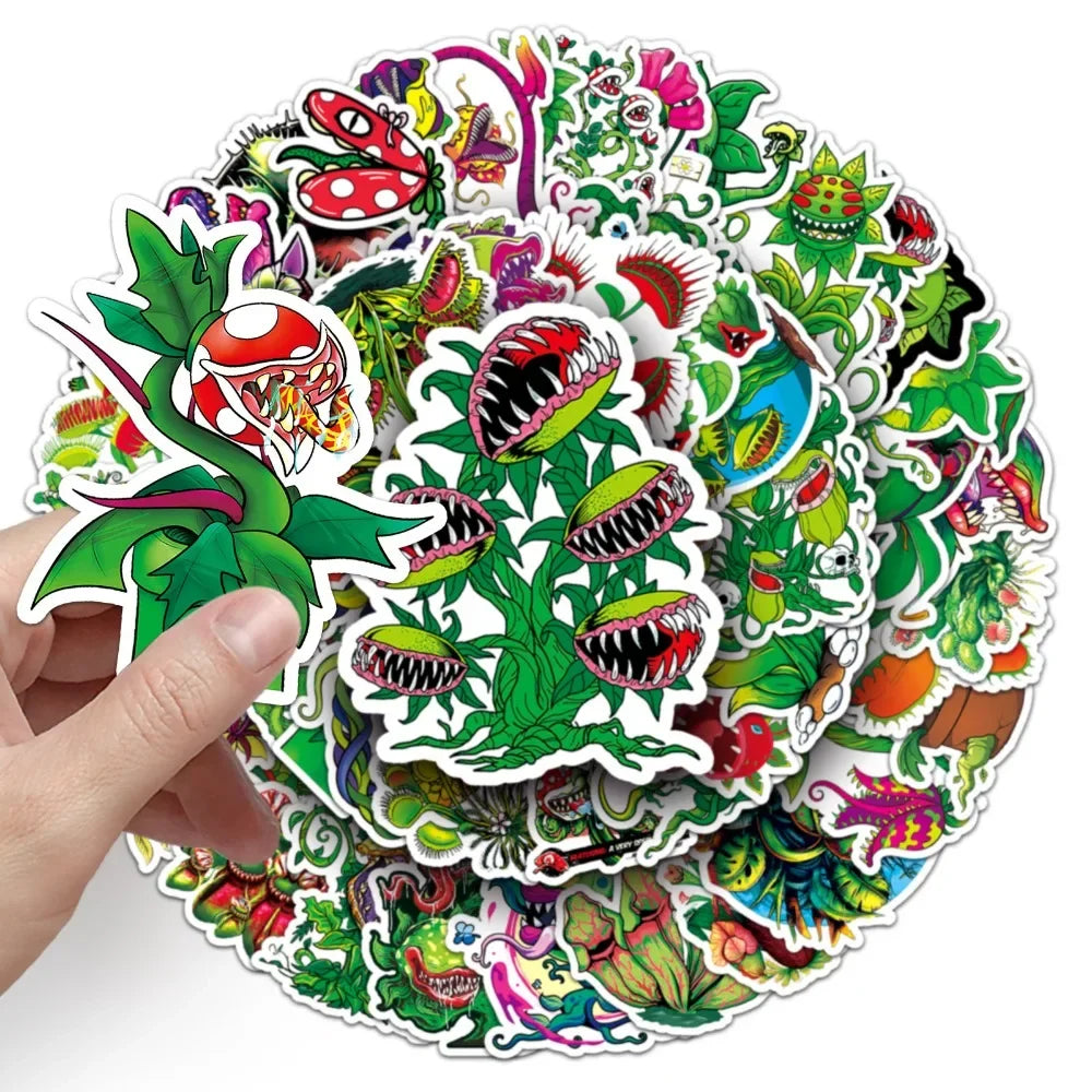 10/50Pcs Cannibal Flower Graffiti Waterproof Skateboard Travel Suitcase Phone Laptop Luggage Stickers DIY Kids Girl Toy (Online Order Only)