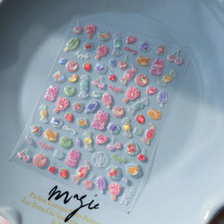 Colorful Fruit Lemon Grapefruit Kiwifruit Candy Popsicle Rabbit Cherry Apple Paw Jelly Adhesive Nail Art Sticker Manicure Decals (ONLINE ORDER ONLY)