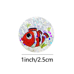 100-500pcs Holographic Rainbow Label Cartoon Marine Animal Stickers Children DIY Handmade Scrapbooking Stationery Sticker (ONLINE ORDER ONLY)
