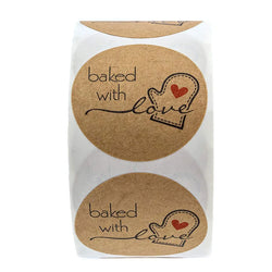 100-500pcs Round Natural Kraft Sticker Seal Labes Hand Made With Love Sticker Paper Scrapbooking Stationery Sticker (ONLINE ORDER ONLY)