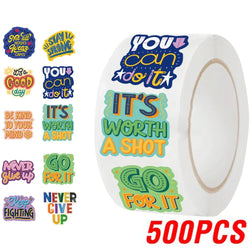 100-500pcs Word Motivational Stickers Cute Reward Stickers for School Teacher Kids Student Stationery Toys Kids (Online Order Only)