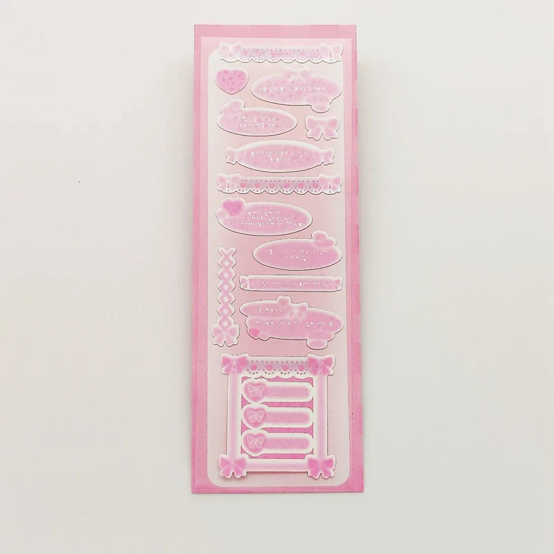 Korean Ins Girls Bow Lace Series Sticker Hand Account Idol Card DIY Album Decoration Scrapbooking Stickers Kawaii Stationery (ONLINE ORDER ONLY)