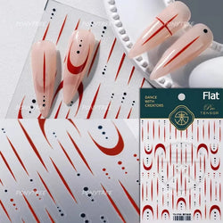 French Style Bronzing Arc Lava Metal Flow Curvy Delicate Punk Charming Self Adhesive Nail Art Stickers Manicure Decals Wholesale (Online Order Only)