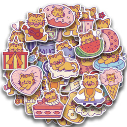 40PCS  Cat MEME Funny Animals Stickers Vintage Toy DIY Kids Notebook Luggage Motorcycle Laptop Refrigerator Decals Graffiti (Online Order Only)