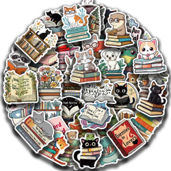50PCS Animals Reading Stickers for Toy DIY Luggage Laptop Guitar Skateboard Phone Case Bike Car Cartoon Stickers (ONLINE ORDER ONLY)