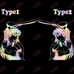 Anime Sticker Rabbit Girl For Car Stickers Decoration Window Door Rear Windshield External Accessories Die Cutting Vinyl Decals (ONLINE ORDER ONLY)