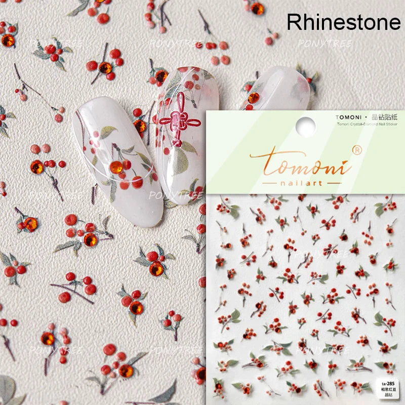 Romantic Lily of The Valley Candle Holder Wreath Bowknot Butterfly Dreamy Adhesive Nail Art Decorations Stickers Manicure Decals (Online Order Only)