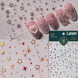 Hollow Out Black Gold Star Starburst Round Dot Night-time Tiny Spot Self Adhesive Nail Art Stickers Manicure Decals Wholesale (ONLINE ORDER ONLY)
