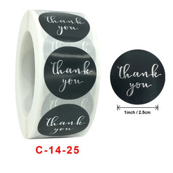 500 Pcs Round Black Thank You Bond Party Adhesive Diy Seal Stickers Decorative Album Diary Cartoon Label Decor (ONLINE ORDER ONLY)